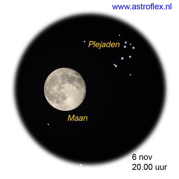 Maan nabij Plejaden